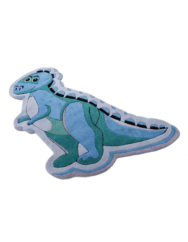 Blue 5' 1 x 5' 1 Playtime Kids Wool Freeform Area Rug for Baby Nursery, Toddler Playroom, Bedrooms