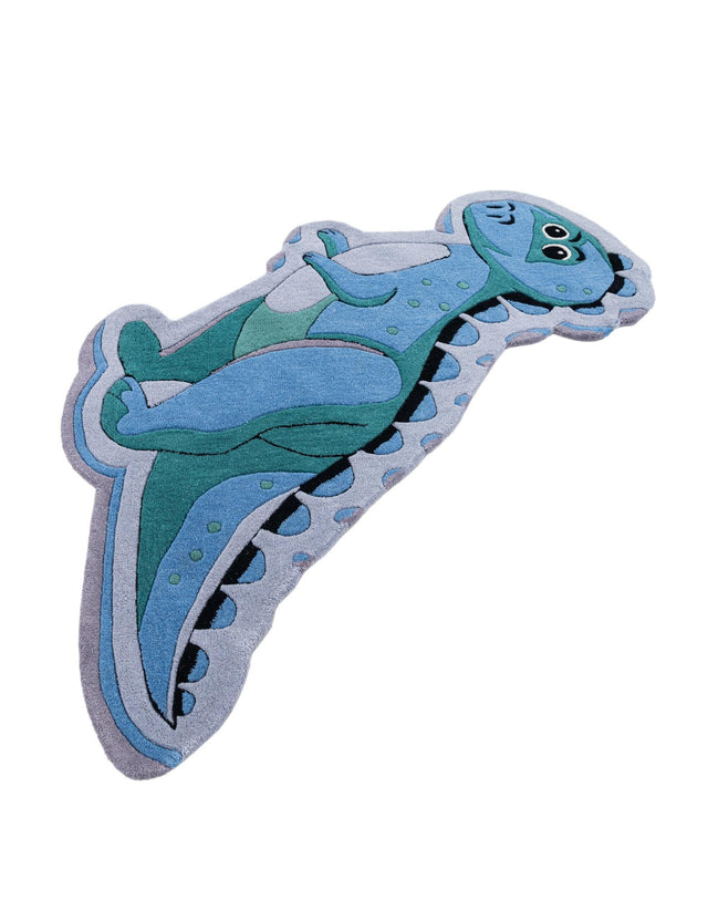 Blue 5' 1 x 5' 1 Playtime Kids Wool Freeform Area Rug for Baby Nursery, Toddler Playroom, Bedrooms