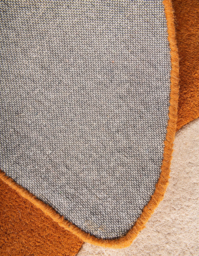 Orange and White 2' x 2' Playtime Kids Wool Freeform Area Rug for Baby Nursery, Toddler Playroom, Bedrooms