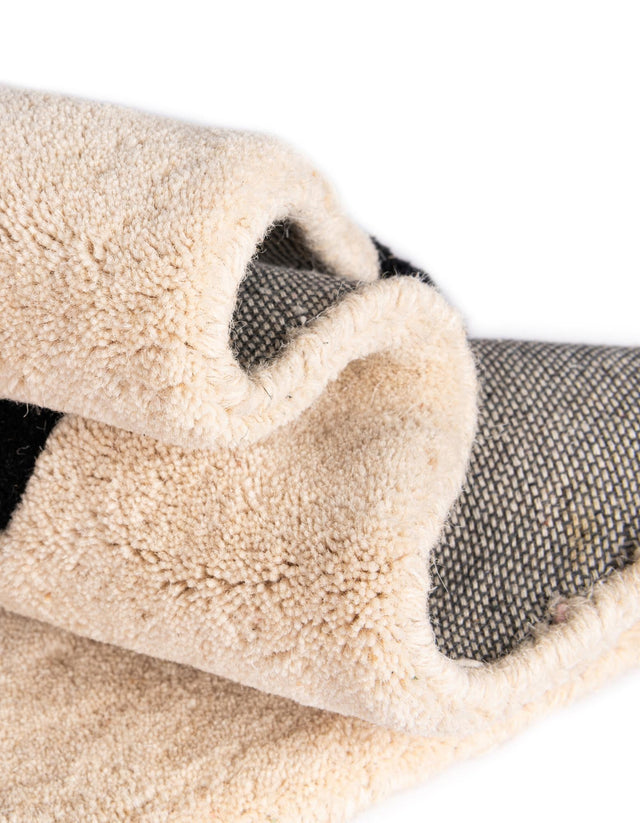 Orange and White 2' x 2' Playtime Kids Wool Freeform Area Rug for Baby Nursery, Toddler Playroom, Bedrooms