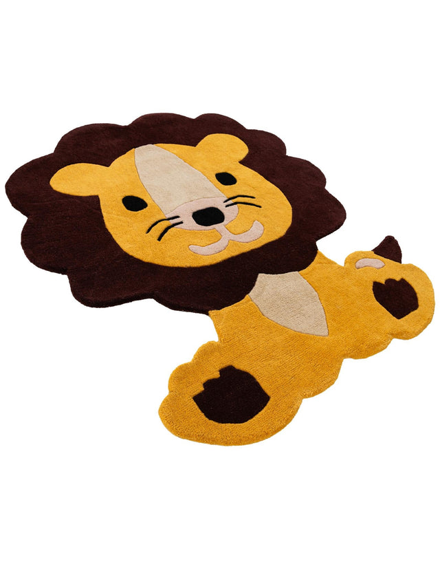 Yellow 3' 6 x 4' 1 Playtime Kids Wool Freeform Area Rug for Baby Nursery, Toddler Playroom, Bedrooms