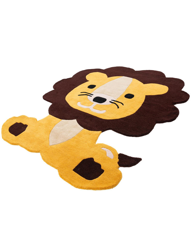 Yellow 5' 6 x 6' 1 Playtime Kids Wool Freeform Area Rug for Baby Nursery, Toddler Playroom, Bedrooms