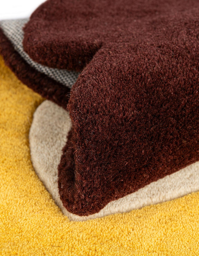 Yellow 5' 6 x 6' 1 Playtime Kids Wool Freeform Area Rug for Baby Nursery, Toddler Playroom, Bedrooms