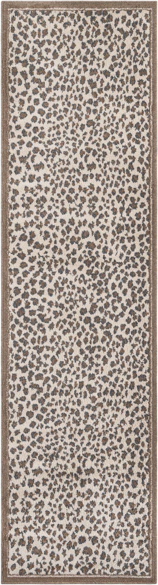 Brown 2' 7 x 10' Wildlife Runner Area Rug Animal Print Safari Jungle Inspired Carpet for Unique Modern Interior Design for Sale at Rug Engine