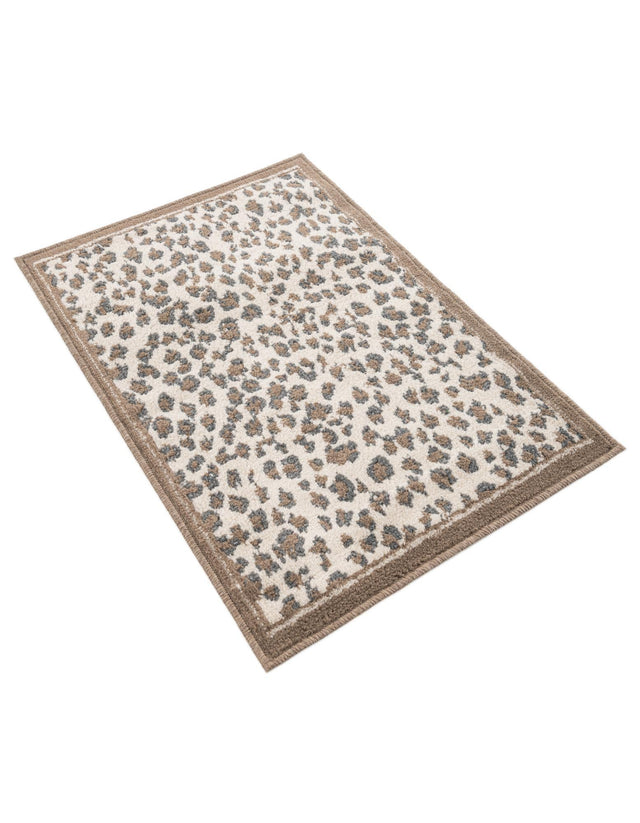 Brown 2' x 3' 1 Wildlife Rectangle Area Rug Animal Print Safari Jungle Inspired Carpet for Unique Modern Interior Design for Sale at Rug Engine