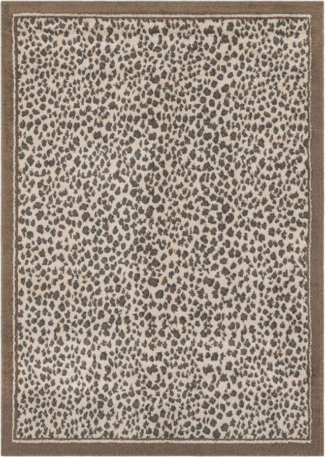Brown 5' 1 x 7' 1 Wildlife Rectangle Area Rug Animal Print Safari Jungle Inspired Carpet for Unique Modern Interior Design for Sale at Rug Engine