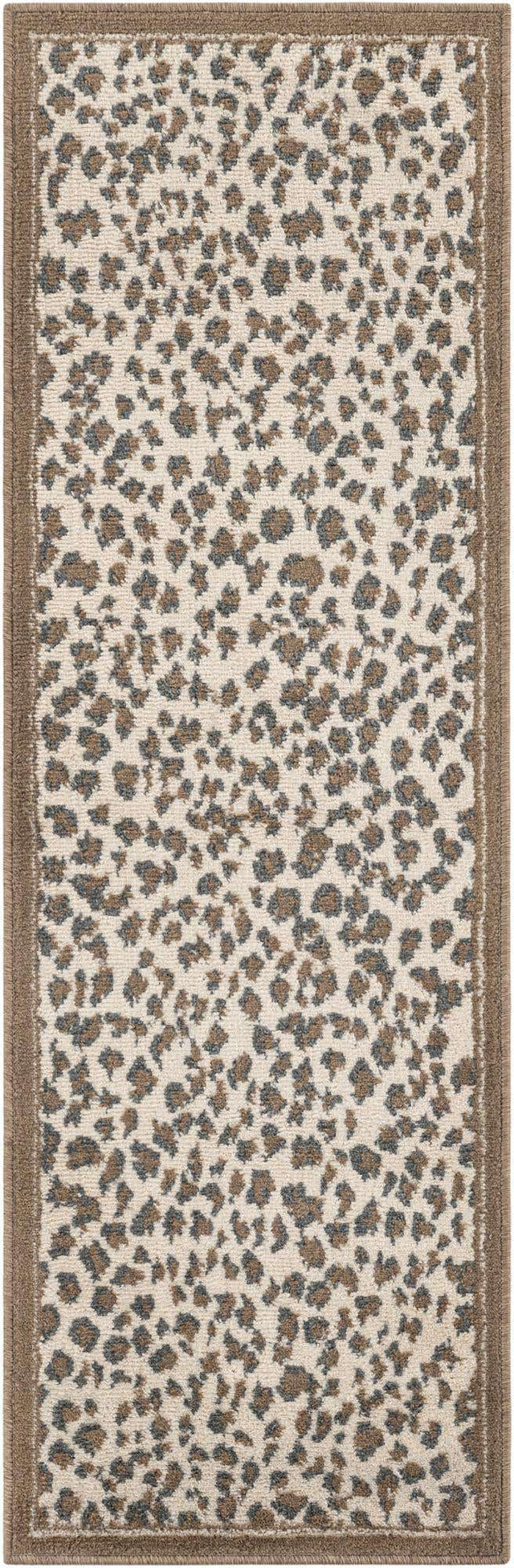 Brown 2' x 6' 1 Wildlife Runner Area Rug Animal Print Safari Jungle Inspired Carpet for Unique Modern Interior Design for Sale at Rug Engine