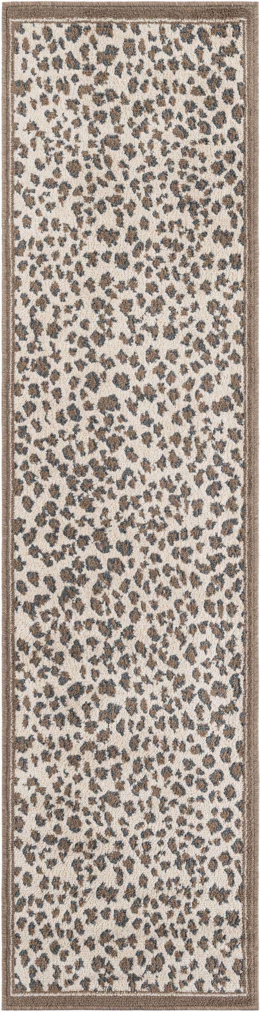 Brown 2' x 8' Wildlife Runner Area Rug Animal Print Safari Jungle Inspired Carpet for Unique Modern Interior Design for Sale at Rug Engine