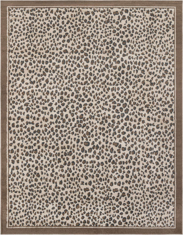 Brown 7' 10 x 10' Wildlife Rectangle Area Rug Animal Print Safari Jungle Inspired Carpet for Unique Modern Interior Design for Sale at Rug Engine