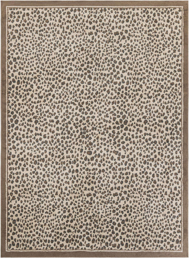 Brown 9' x 12' Wildlife Rectangle Area Rug Animal Print Safari Jungle Inspired Carpet for Unique Modern Interior Design for Sale at Rug Engine