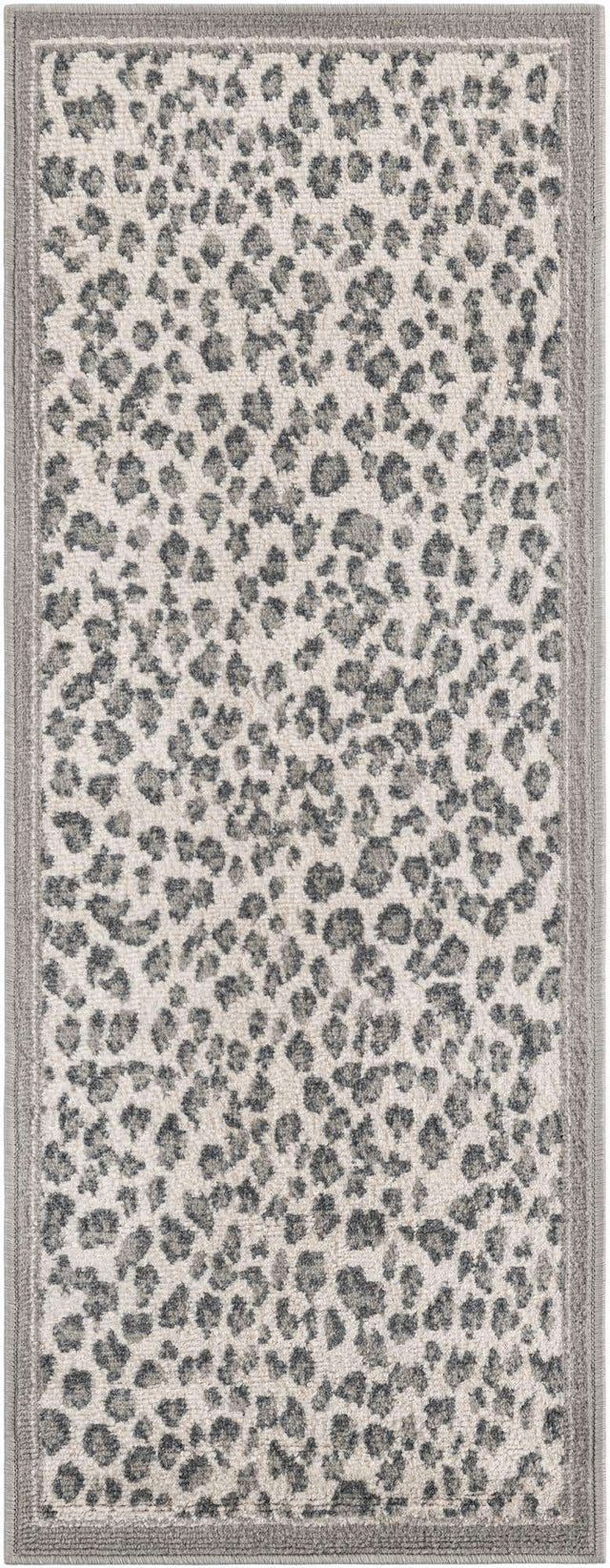 Gray 2' x 5' 1 Wildlife Runner Area Rug Animal Print Safari Jungle Inspired Carpet for Unique Modern Interior Design for Sale at Rug Engine