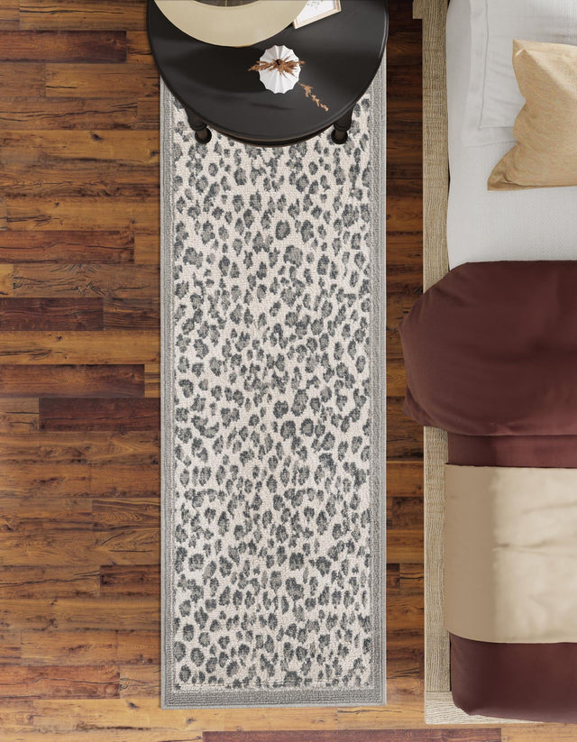 Gray 2' x 6' 1 Wildlife Runner Area Rug Animal Print Safari Jungle Inspired Carpet for Unique Modern Interior Design for Sale at Rug Engine