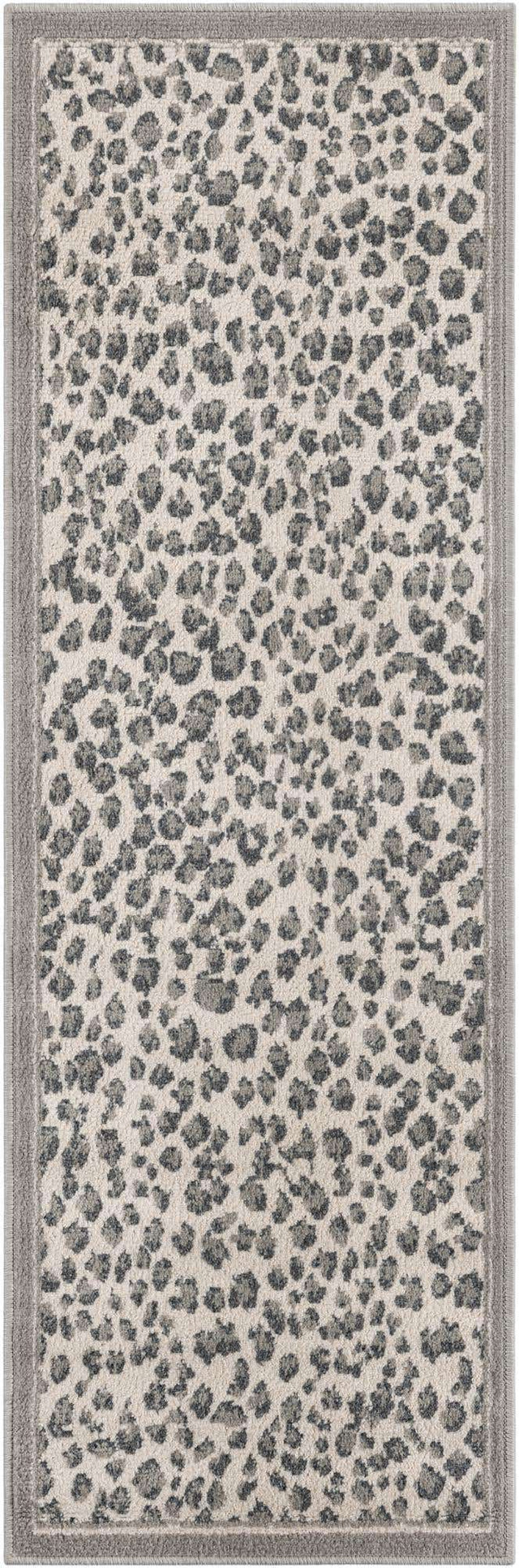 Gray 2' x 6' 1 Wildlife Runner Area Rug Animal Print Safari Jungle Inspired Carpet for Unique Modern Interior Design for Sale at Rug Engine