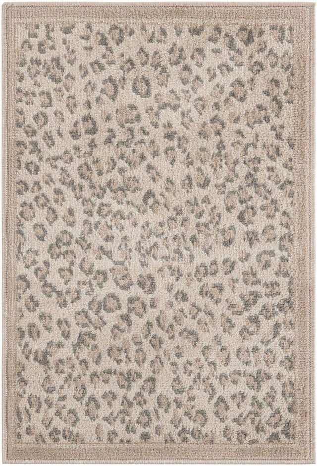 Ivory 2' x 3' 1 Wildlife Rectangle Area Rug Animal Print Safari Jungle Inspired Carpet for Unique Modern Interior Design for Sale at Rug Engine