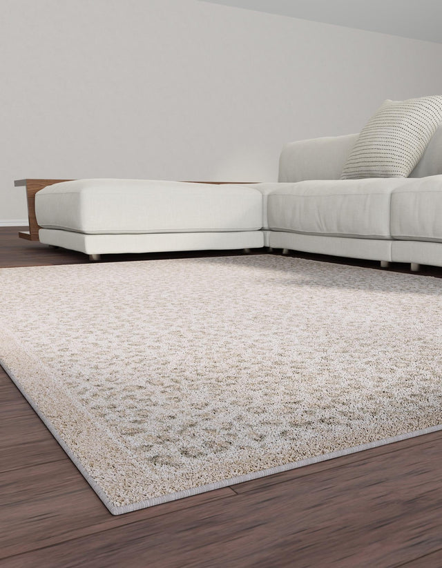 Ivory 6' 1 x 9' Wildlife Rectangle Area Rug Animal Print Safari Jungle Inspired Carpet for Unique Modern Interior Design for Sale at Rug Engine