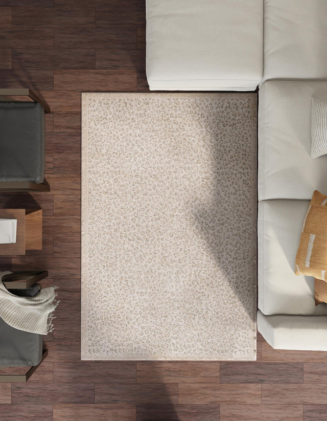 Ivory 5' 1 x 7' 1 Wildlife Rectangle Area Rug Animal Print Safari Jungle Inspired Carpet for Unique Modern Interior Design for Sale at Rug Engine