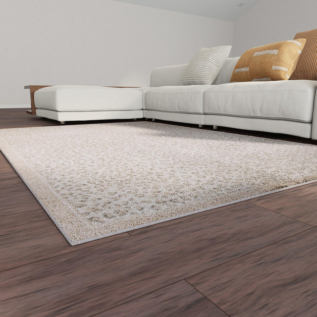 Ivory 5' 1 x 7' 1 Wildlife Rectangle Area Rug Animal Print Safari Jungle Inspired Carpet for Unique Modern Interior Design for Sale at Rug Engine