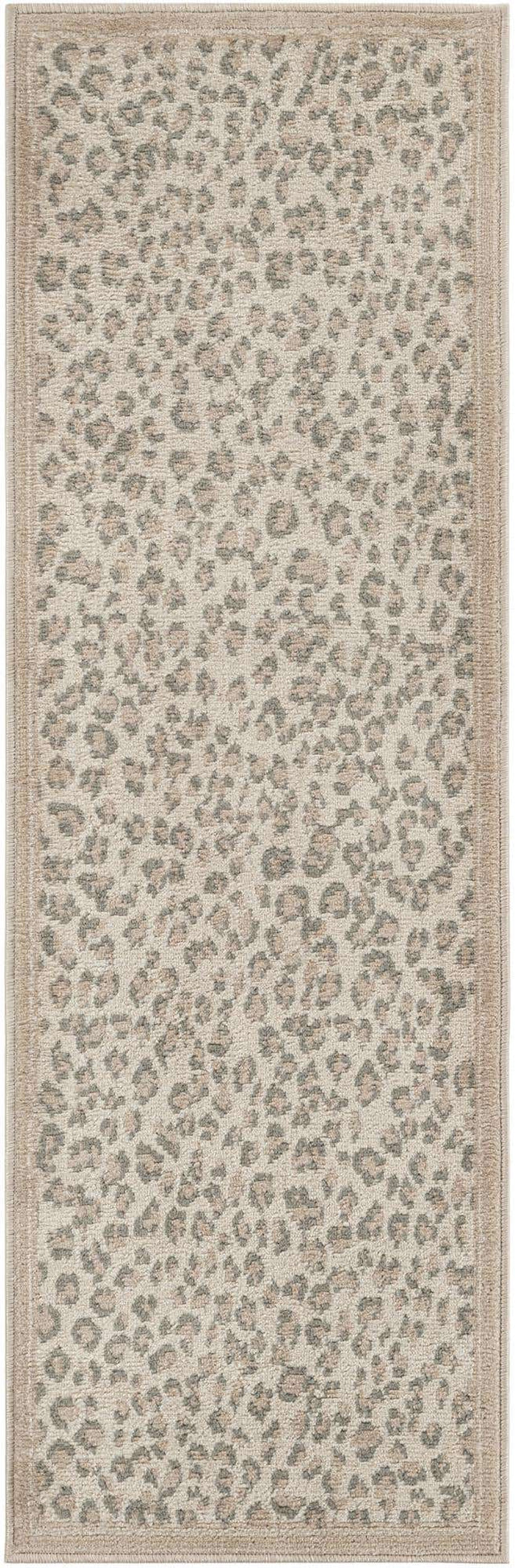 Ivory 2' x 6' 1 Wildlife Runner Area Rug Animal Print Safari Jungle Inspired Carpet for Unique Modern Interior Design for Sale at Rug Engine