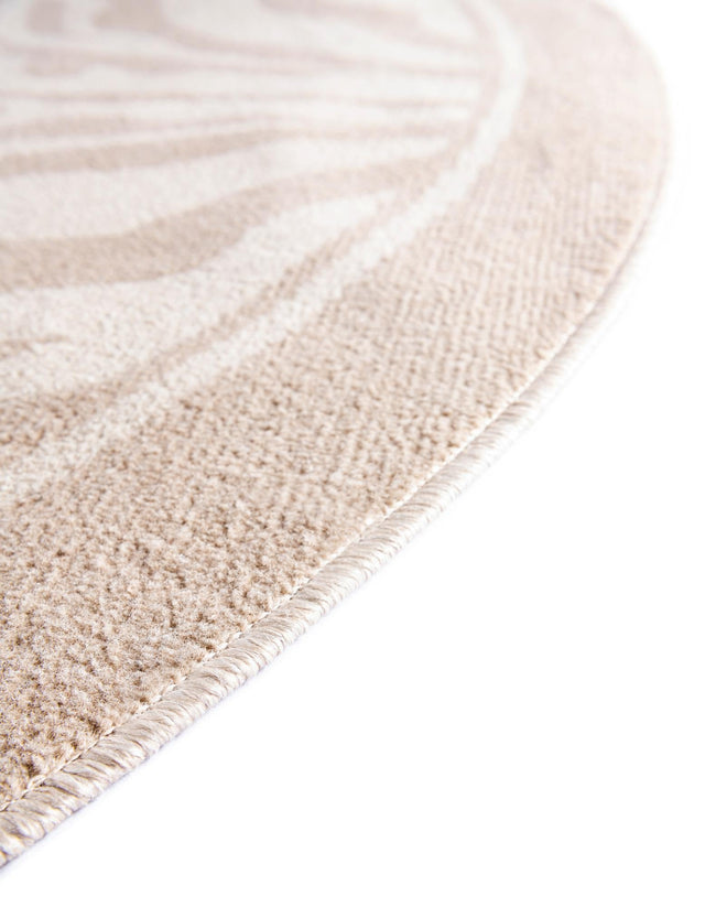 Beige and Ivory 3' 1 x 3' 1 Wildlife Round Area Rug Animal Print Safari Jungle Inspired Carpet for Unique Modern Interior Design for Sale at Rug Engine