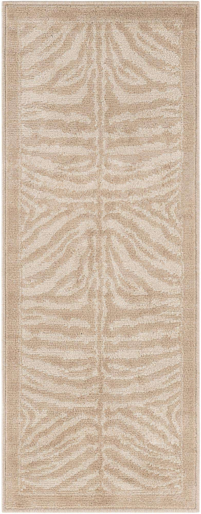 Beige and Ivory 2' x 5' 1 Wildlife Runner Area Rug Animal Print Safari Jungle Inspired Carpet for Unique Modern Interior Design for Sale at Rug Engine