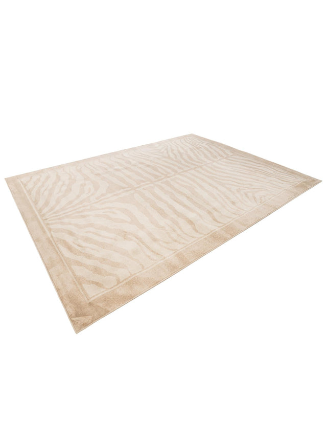 Beige and Ivory 9' x 12' Wildlife Rectangle Area Rug Animal Print Safari Jungle Inspired Carpet for Unique Modern Interior Design for Sale at Rug Engine