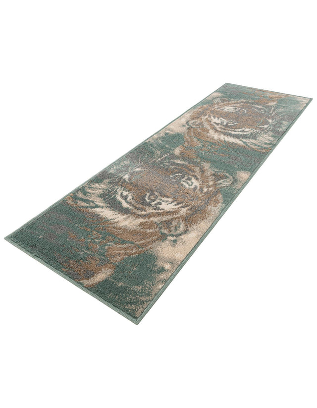 Multicolor 2' x 6' 1 Wildlife Runner Area Rug Animal Print Safari Jungle Inspired Carpet for Unique Modern Interior Design for Sale at Rug Engine