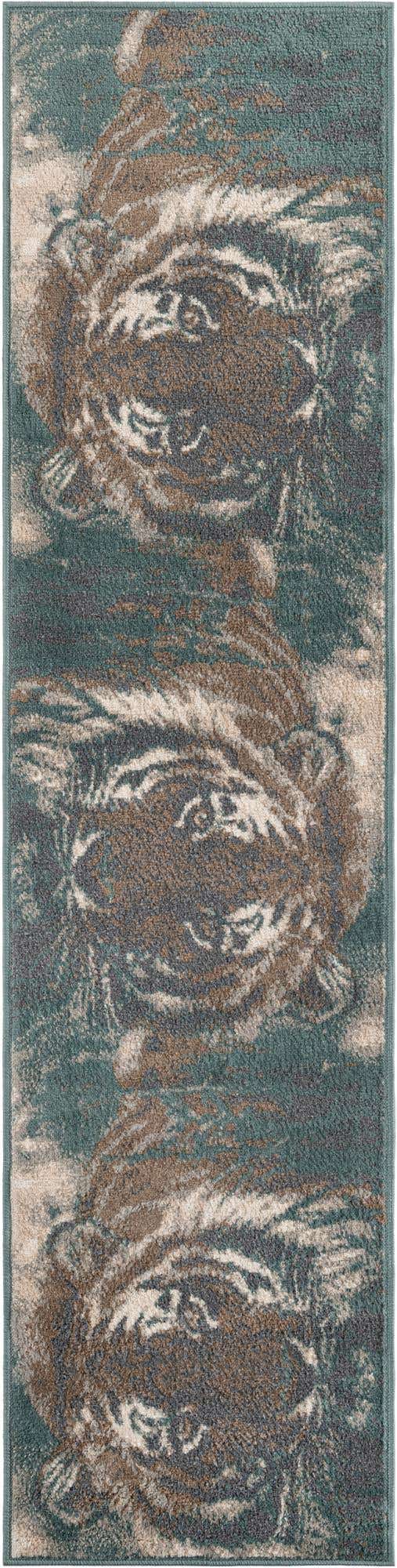 Multicolor 2' x 8' Wildlife Runner Area Rug Animal Print Safari Jungle Inspired Carpet for Unique Modern Interior Design for Sale at Rug Engine