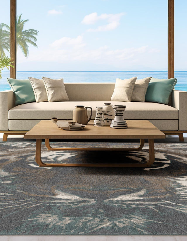 Multicolor 10' x 10' Wildlife Square Area Rug Animal Print Safari Jungle Inspired Carpet for Unique Modern Interior Design for Sale at Rug Engine