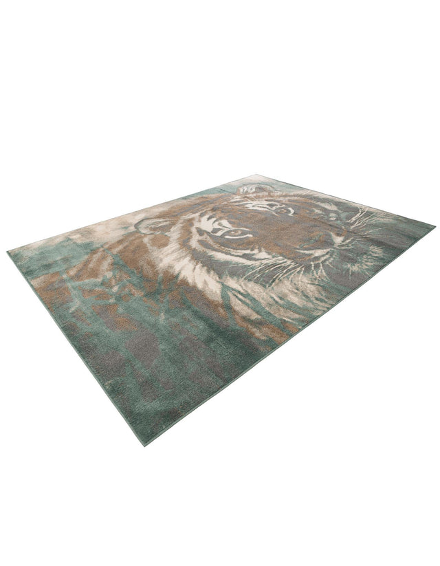 Multicolor 9' x 12' Wildlife Rectangle Area Rug Animal Print Safari Jungle Inspired Carpet for Unique Modern Interior Design for Sale at Rug Engine