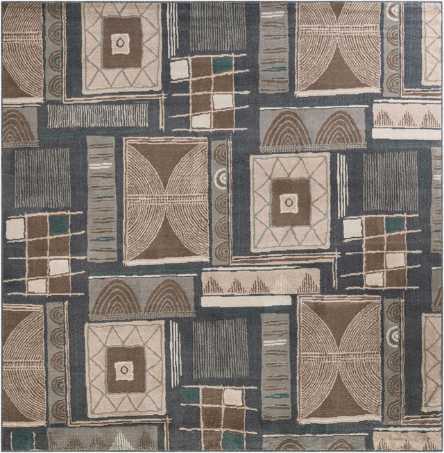 Multicolor 10' x 10' Wildlife Square Area Rug Animal Print Safari Jungle Inspired Carpet for Unique Modern Interior Design for Sale at Rug Engine