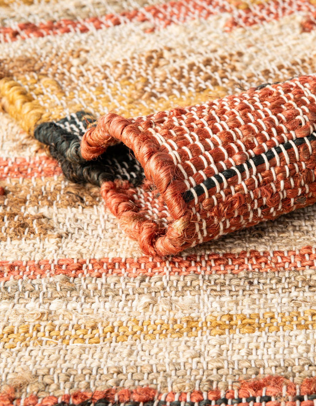 Multicolor 10' x 14' 1 Kilim Jute Rectangle Area Rug 95% Jute & 5% Cotton Rustic Vintage Look Carpet for Unique Home Interior Design for Sale at Rug Engine