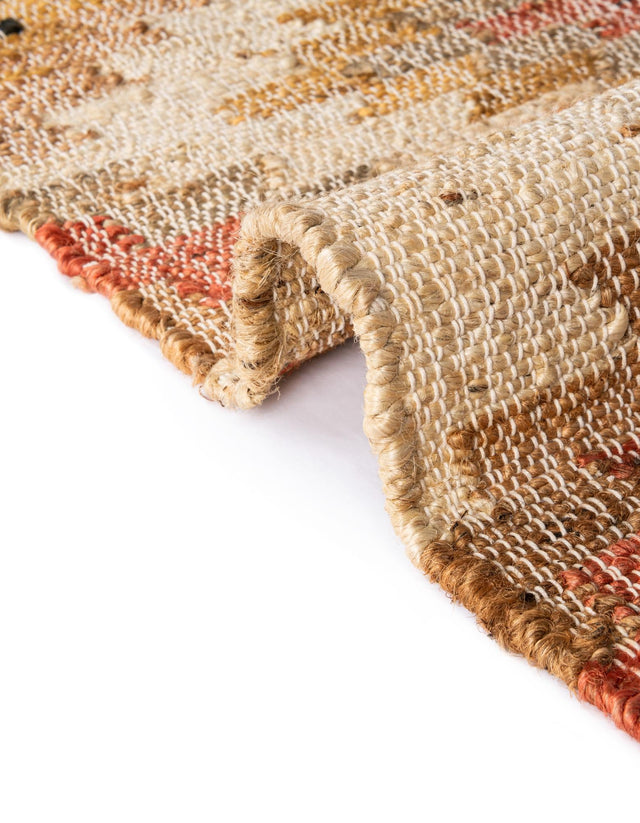Multicolor 3' 1 x 5' 1 Kilim Jute Rectangle Area Rug 95% Jute & 5% Cotton Rustic Vintage Look Carpet for Unique Home Interior Design for Sale at Rug Engine