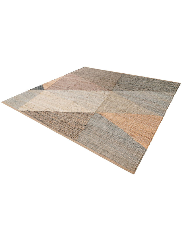 Multicolor 7' 10 x 7' 10 Kilim Jute Square Area Rug 95% Jute & 5% Cotton Rustic Vintage Look Carpet for Unique Home Interior Design for Sale at Rug Engine