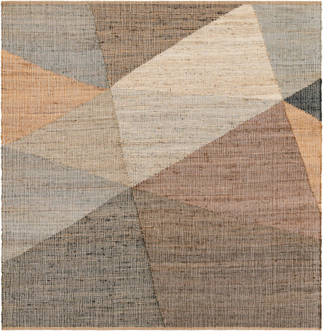 Multicolor 7' 10 x 7' 10 Kilim Jute Square Area Rug 95% Jute & 5% Cotton Rustic Vintage Look Carpet for Unique Home Interior Design for Sale at Rug Engine