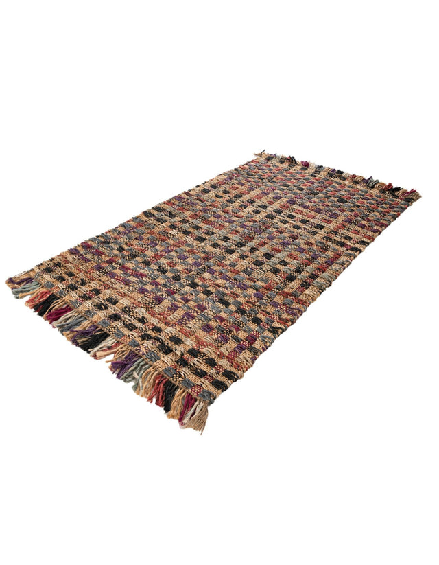 Multicolor 3' 1 x 5' 1 Chunky Jute Rectangle Area Rug 100% All Natural Jute Sustainable Eco-Friendly Carpet Mat for Natural Interior Design Homes for Sale at Rug Engine