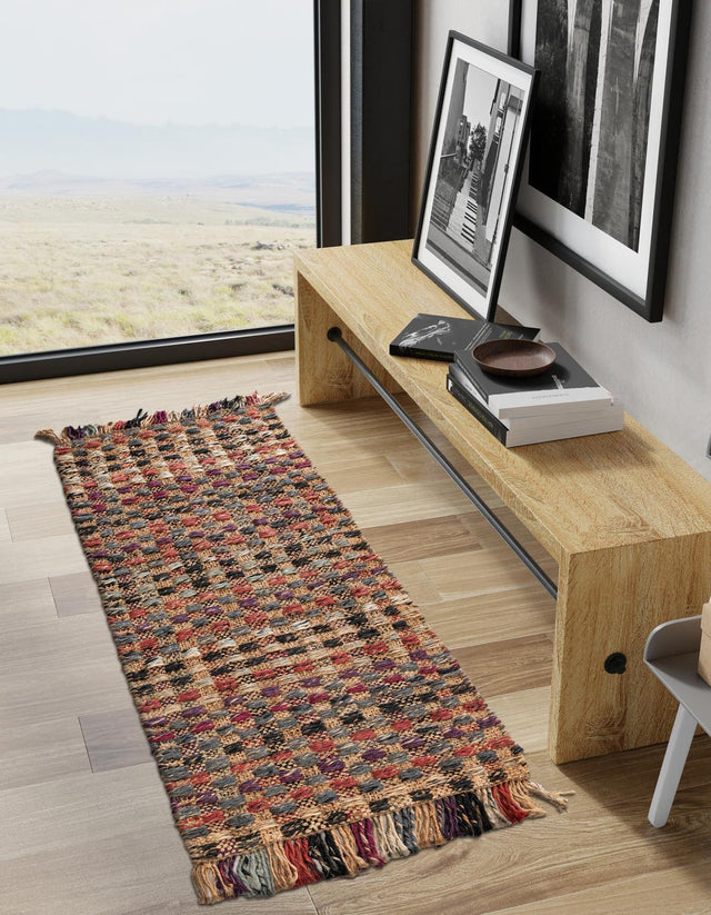 Multicolor 2' x 8' Chunky Jute Runner Area Rug 100% All Natural Jute Sustainable Eco-Friendly Carpet Mat for Natural Interior Design Homes for Sale at Rug Engine