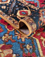 Rust Red and Blue 7' 10 x 7' 10 Outdoor Traditional Square Area Rug Weather Resistant for Patio, Deck, Terrace, Balcony, Porch