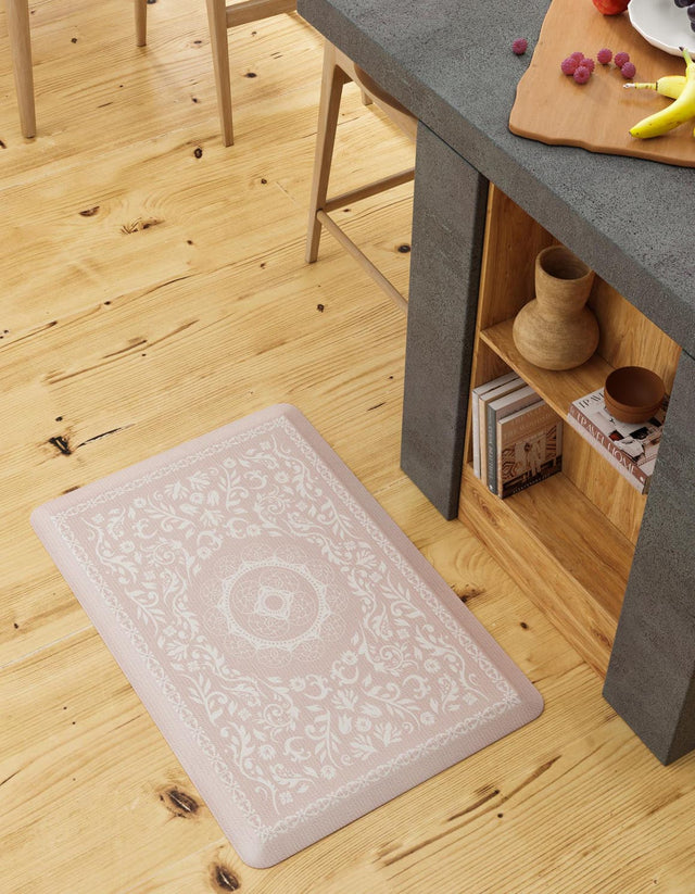 Anti-Fatigue Beige 2' x 3' Comfort Standing Mat for Kitchen, Bath, Laundry Room, Office Colorful PVC Durable Non-Slip Water Resistant Spill Proof Rug Thick Rubber for Sale at Rug Engine