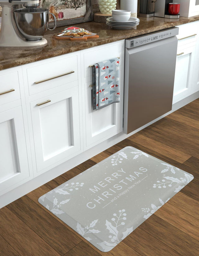 Seasonal Festive Anti-Fatigue Gray 2' x 3' Comfort Standing Mat for Kitchen, Bath, Laundry Room, Office Colorful PVC Durable Non-Slip Water Resistant Spill Proof Rug Thick Rubber for Sale at Rug Engine