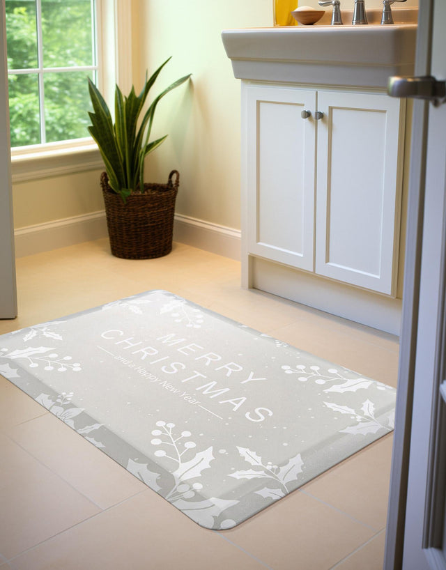 Seasonal Festive Anti-Fatigue Gray 2' x 3' Comfort Standing Mat for Kitchen, Bath, Laundry Room, Office Colorful PVC Durable Non-Slip Water Resistant Spill Proof Rug Thick Rubber for Sale at Rug Engine