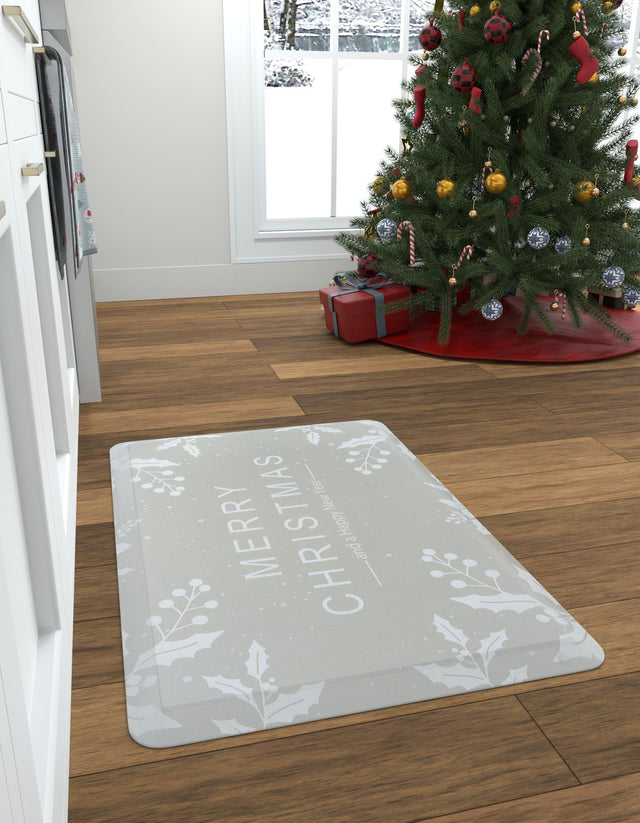 Seasonal Festive Anti-Fatigue Gray 2' x 3' Comfort Standing Mat for Kitchen, Bath, Laundry Room, Office Colorful PVC Durable Non-Slip Water Resistant Spill Proof Rug Thick Rubber for Sale at Rug Engine
