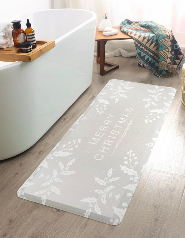 Seasonal Festive Anti-Fatigue Gray 2' x 5' Comfort Standing Mat for Kitchen, Bath, Laundry Room, Office Colorful PVC Durable Non-Slip Water Resistant Spill Proof Rug Thick Rubber for Sale at Rug Engine