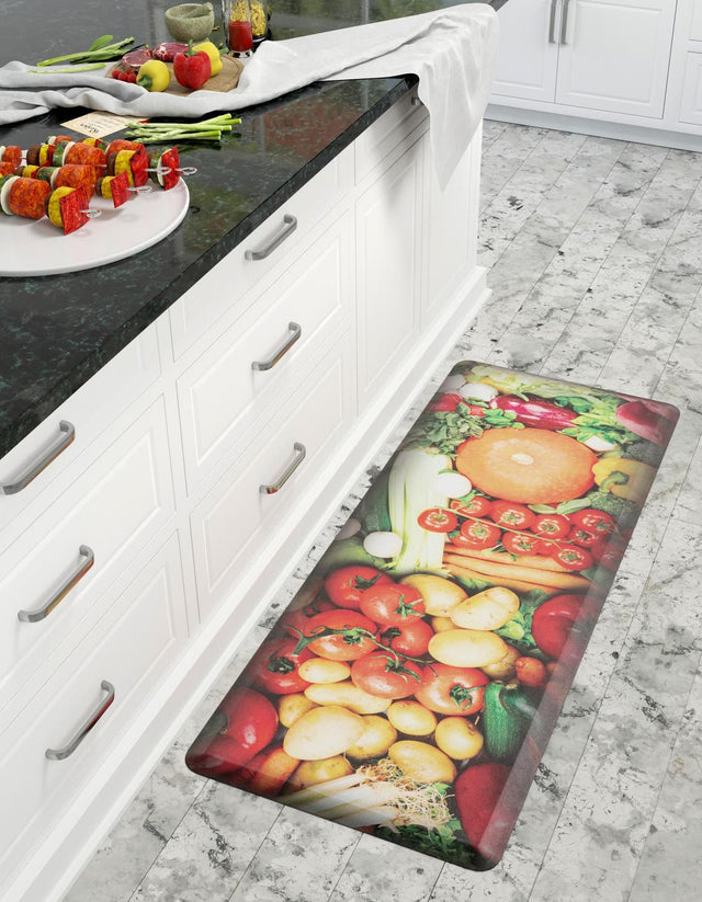 Anti-Fatigue Multicolor 2' x 5' Comfort Standing Mat for Kitchen, Bath, Laundry Room, Office Colorful PVC Durable Non-Slip Water Resistant Spill Proof Rug Thick Rubber for Sale at Rug Engine