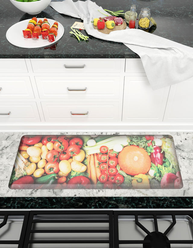 Anti-Fatigue Multicolor 2' x 5' Comfort Standing Mat for Kitchen, Bath, Laundry Room, Office Colorful PVC Durable Non-Slip Water Resistant Spill Proof Rug Thick Rubber for Sale at Rug Engine