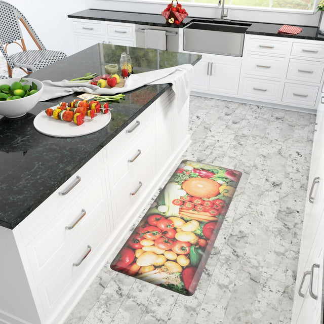 Anti-Fatigue Multicolor 2' x 5' Comfort Standing Mat for Kitchen, Bath, Laundry Room, Office Colorful PVC Durable Non-Slip Water Resistant Spill Proof Rug Thick Rubber for Sale at Rug Engine