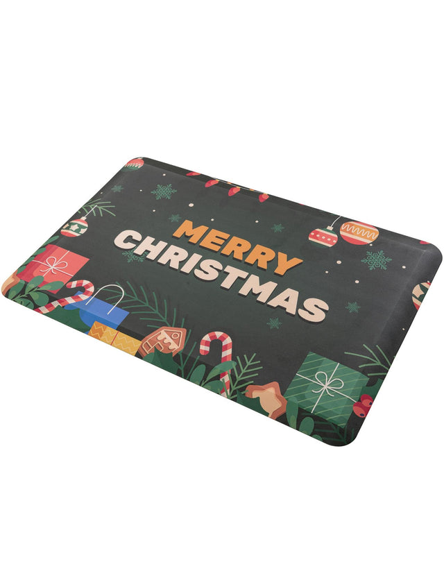 Seasonal Festive Anti-Fatigue Green 2' x 3' Comfort Standing Mat for Kitchen, Bath, Laundry Room, Office Colorful PVC Durable Non-Slip Water Resistant Spill Proof Rug Thick Rubber for Sale at Rug Engine