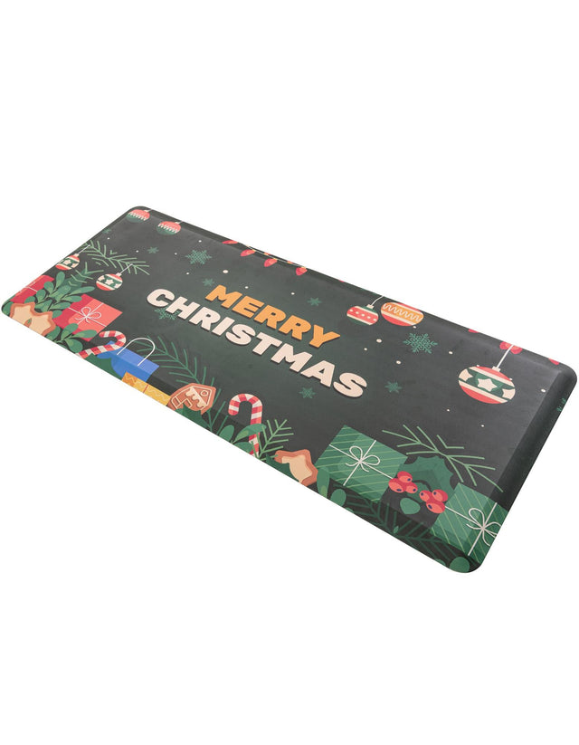 Seasonal Festive Anti-Fatigue Green 2' x 5' Comfort Standing Mat for Kitchen, Bath, Laundry Room, Office Colorful PVC Durable Non-Slip Water Resistant Spill Proof Rug Thick Rubber for Sale at Rug Engine