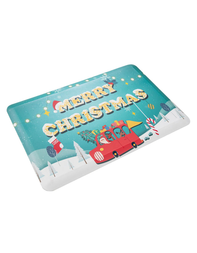 Seasonal Festive Anti-Fatigue Blue 2' x 3' Comfort Standing Mat for Kitchen, Bath, Laundry Room, Office Colorful PVC Durable Non-Slip Water Resistant Spill Proof Rug Thick Rubber for Sale at Rug Engine