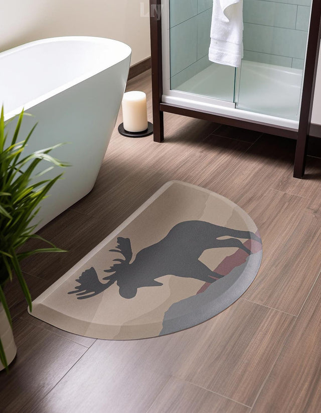 Anti-Fatigue Multicolor 2' x 3' Comfort Standing Mat Hearth Half-Round Semicircle Area Rug for Kitchen, Bath, Laundry Room, Office Colorful PVC Durable Non-Slip Water Resistant Spill Proof Rug Thick Rubber for Sale at Rug Engine