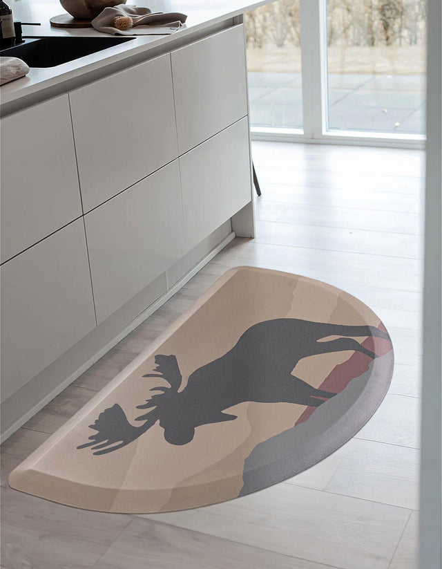 Anti-Fatigue Multicolor 2' x 3' Comfort Standing Mat Hearth Half-Round Semicircle Area Rug for Kitchen, Bath, Laundry Room, Office Colorful PVC Durable Non-Slip Water Resistant Spill Proof Rug Thick Rubber for Sale at Rug Engine